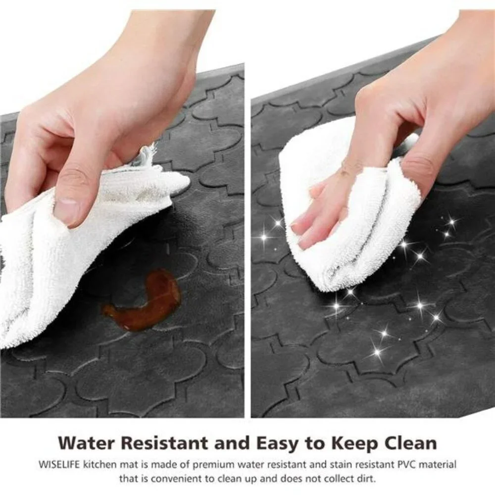 WISELIFE Anti Fatigue Kitchen Mat Thick Non Slip Foam Floor Rug Waterproof